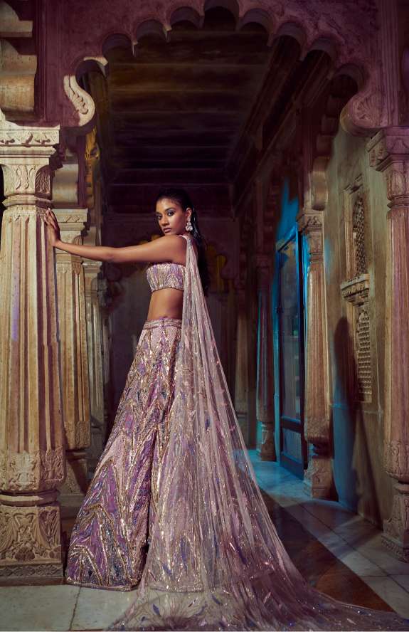 Lilac lehenga