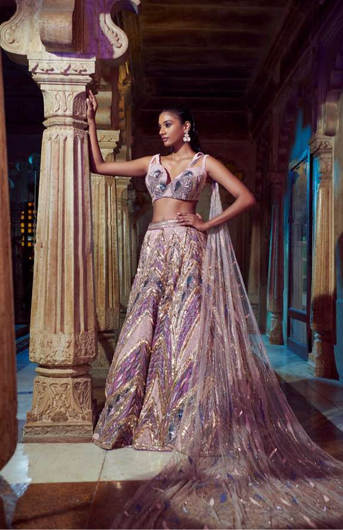 Lilac lehenga