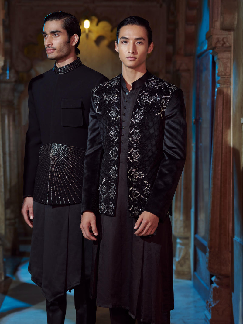 Black Sherwani set