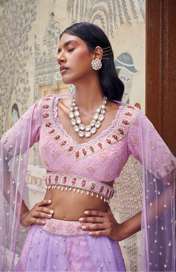 Lilac lehenga