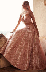 Pale pink bridal lehenga