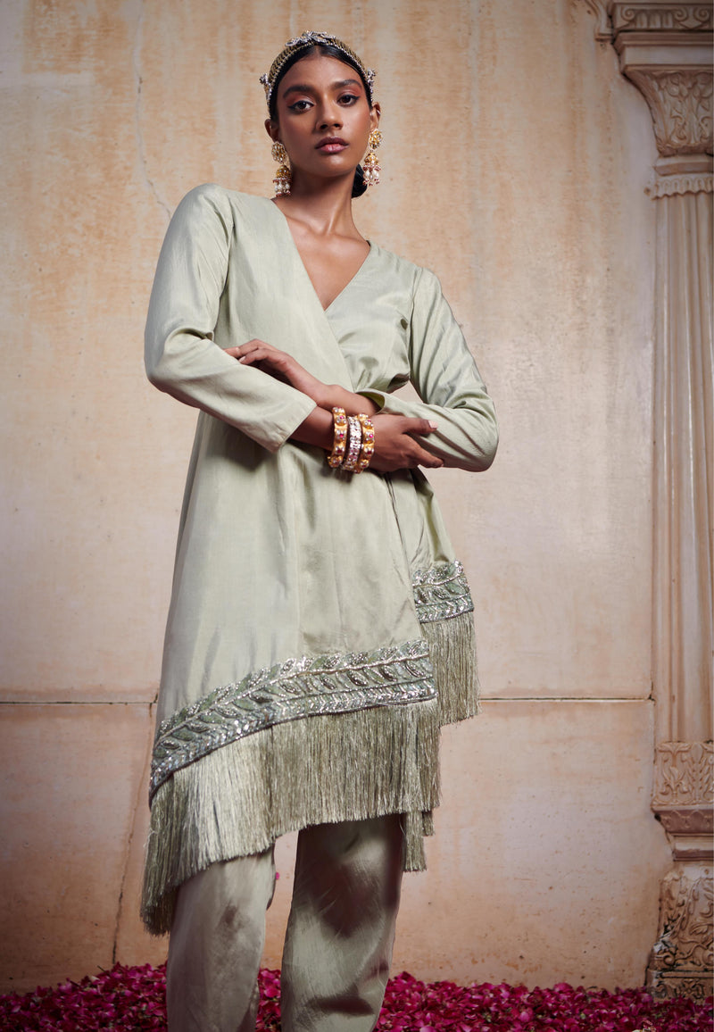 Olive green kurta