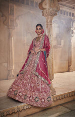 Mauve pink bridal lehenga