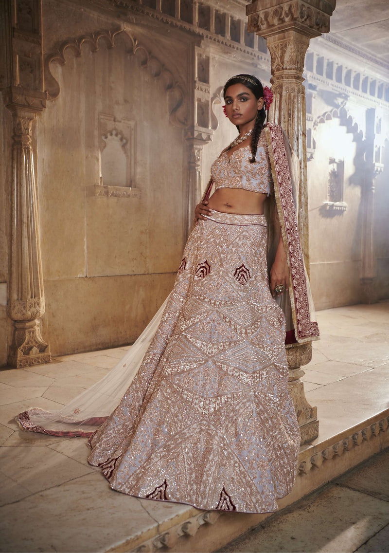 Grey bridal lehenga