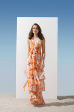 Chiffon Printed Tiered Dress