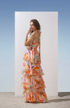 Chiffon Printed Tiered Dress