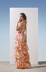 Chiffon Printed Tiered Dress