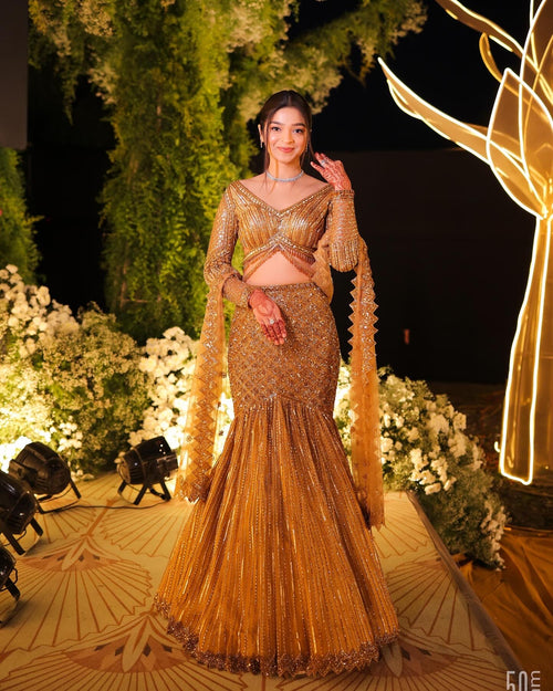 Zeal Caramel Fishcut Lehenga