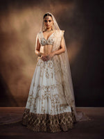 IVORY BLUSH ALL OVER JAAL LEHENGA