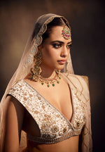 IVORY BLUSH ALL OVER JAAL LEHENGA