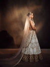 IVORY BLUSH ALL OVER JAAL LEHENGA