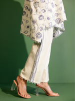 Mulmul Wool Ashby White Kurta With Mulmul Wool Ashby White Pant