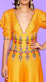 PAPRIKA HEAT - MANGO YELLOW EMBELLISHED HALF JUMPSUIT