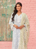 Aaroh Set-Aankhi Dupatta - Light Blue