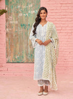 Aaroh Set-Aankhi Dupatta - Light Blue