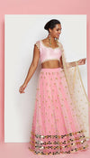 TRYST - BLUSH PINK EMBELLISHED FULL LEHENGA SET