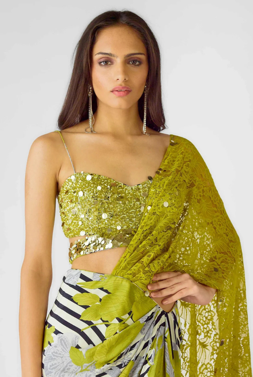 The Neon Sauvage Draped Saree