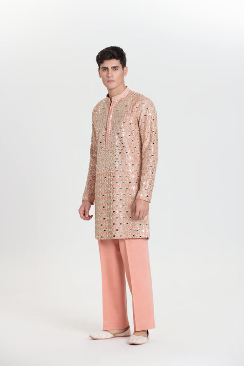 Salmon Pink Kurta Set