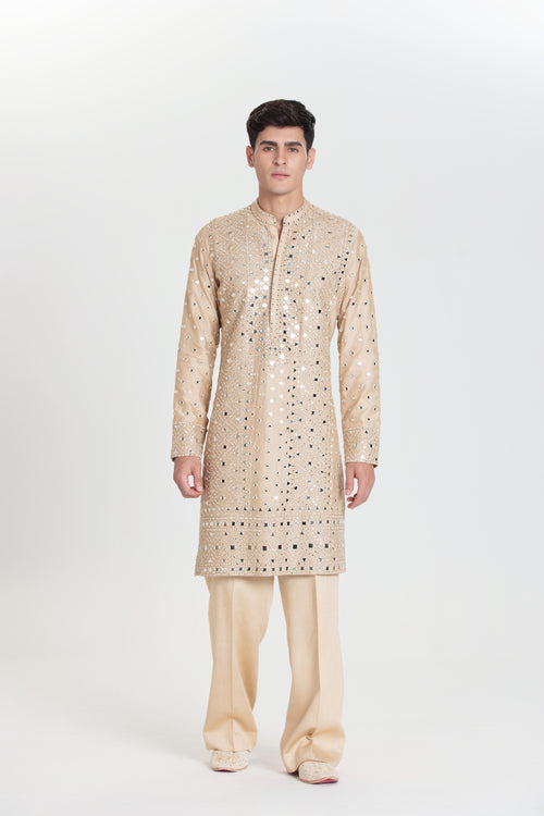 Beige Diamond Kurta Set