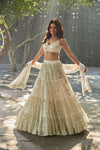 Ivory Multi-Tiered Lehenga Set by Seema Gujral - Lotus Bloom Canada