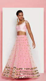 TRYST - BLUSH PINK EMBELLISHED FULL LEHENGA SET