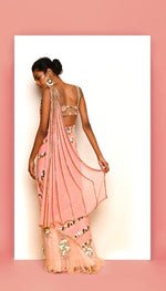 HEART CONFETTI'S - PEACH & IVORY PRE-STICHED SAREE SET