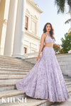 Mauve Sequin Lehenga Set by Seema Gujral - Lotus Bloom Canada