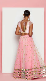 TRYST - BLUSH PINK EMBELLISHED FULL LEHENGA SET