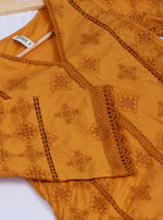 Mulmul Cotton Seher Orange Kurta with Pant & Dupatta