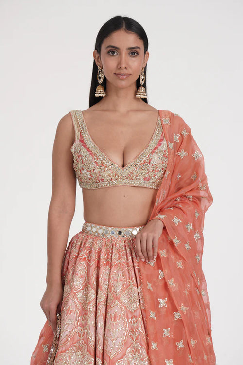 SAFRON PALE LEHENGA SET