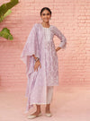 Aashay Kurta with Kriya Pants-Vayana Dupatta - Lilac