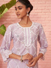 Aashay Kurta with Kriya Pants-Vayana Dupatta - Lilac