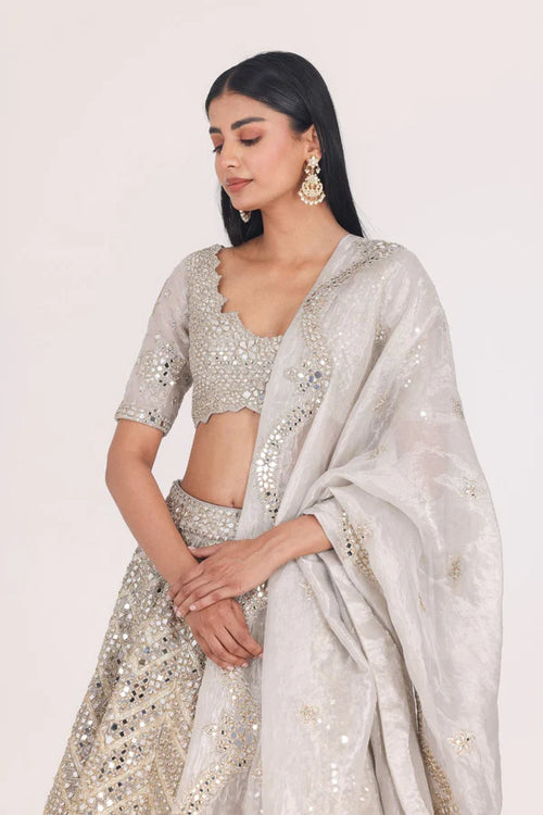 LINEAR PATTERN EMBELLISHED LEHENGA SET