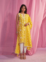 Neel Kurta with Aashvi Pants-Vayana Dupatta - Yellow