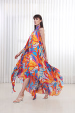 Pop Abstract Printed High Low Dress