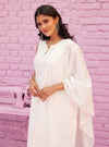 Neel Kurta with Aashvi Pants-Vayana Dupatta - Off white