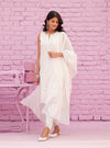 Neel Kurta with Aashvi Pants-Vayana Dupatta - Off white