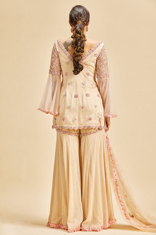 PEACH SHARARA SET