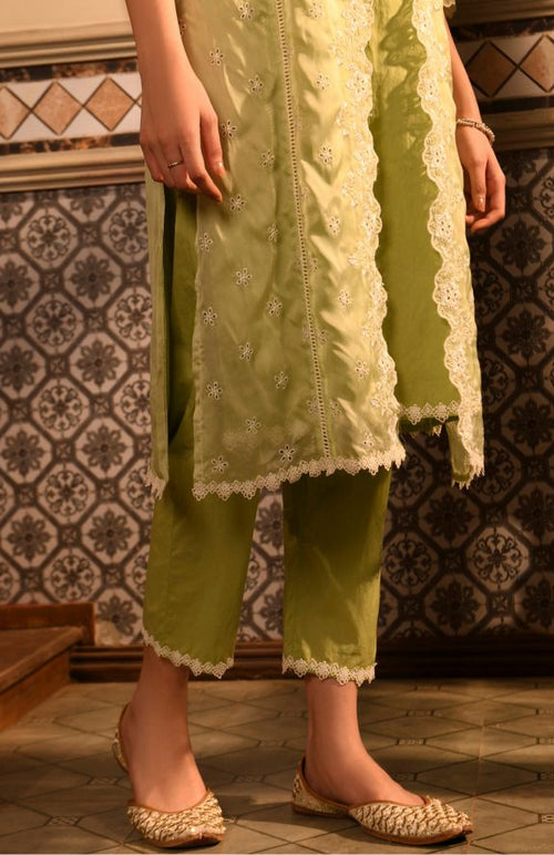 Paheli Set Green Dania Dupatta