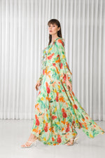 Dahlia Bouquet Printed High Low Dress