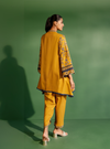 Mulmul Wool Ellis Mustard Kurta With Mulmul Wool Ellis Mustard Pant