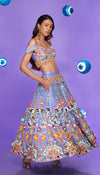 DRAMA-TICK - LILAC EMBELLISHED HALF LEHENGA SET