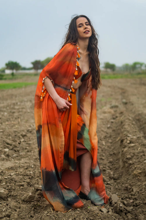 Amber Drift Cape Set