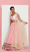 TRYST - BLUSH PINK EMBELLISHED FULL LEHENGA SET