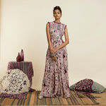 SAFAR MERLOT JAAL PRINT PATCHWORK JUMPSUIT