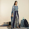 BLUE BUTTA STRIPE KAFTAN WITH BELT AND PANTS