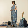 BLUE BOHO CASCADE SAREE WITH  BUSTIER