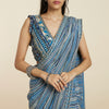 BLUE BOHO CASCADE SAREE WITH  BUSTIER