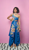 THEY SAY - COBALT BLUE ONE-SHOULDER DHOTI JUMPSUIT