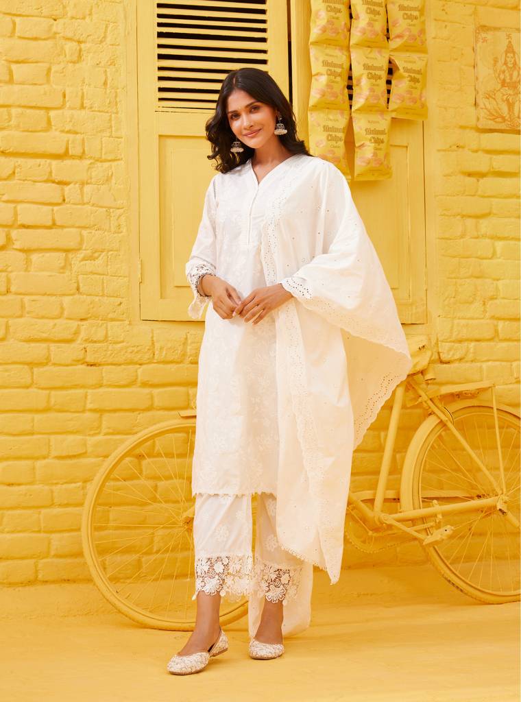 Roli Set-Vayana Dupatta - Off white